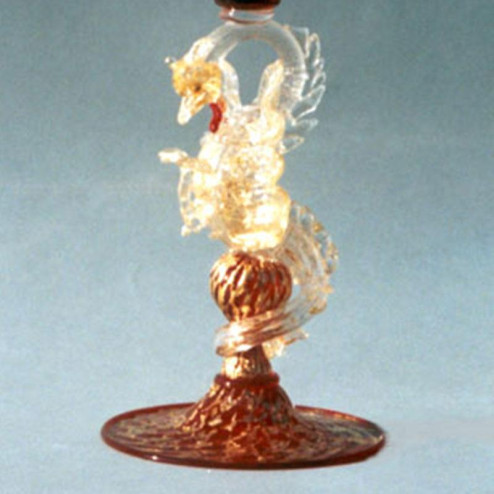 "Dragone" vaso en cristal de Murano - rojo