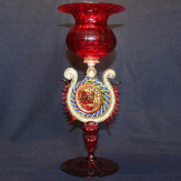 "Leone" verre en cristal de Murano - rouge