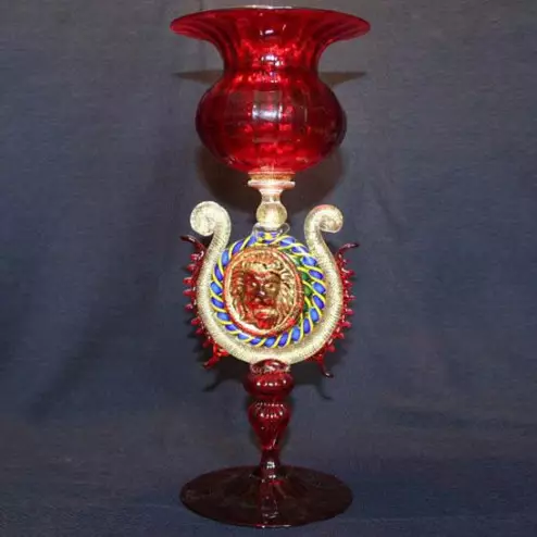 "Leone" vaso en cristal de Murano