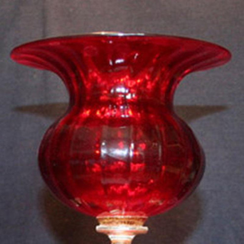 "Leone" Murano drinking glass - red