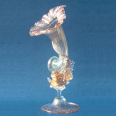 "Cornucopia" vaso en cristal de Murano - transparente