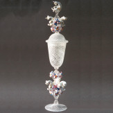 "Delfini" vaso en cristal de Murano - blanco