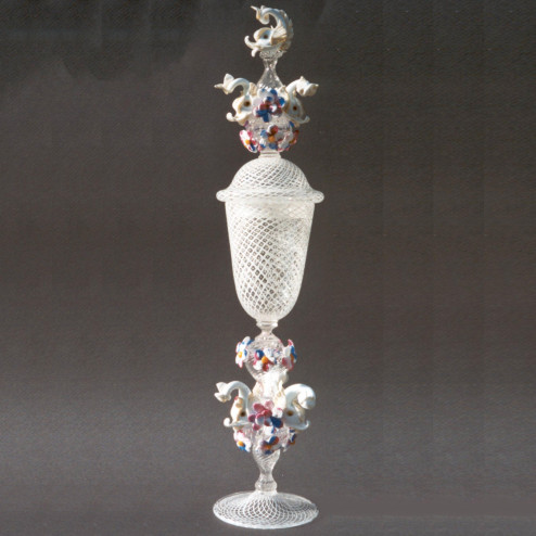 "Delfini" vaso en cristal de Murano