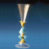 "Iris Cielo" Murano Trinkglas - transparent