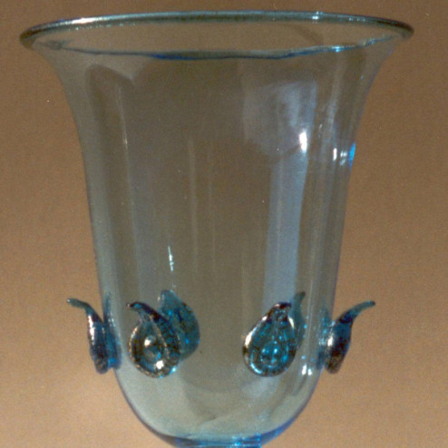 "Acqua" Murano Trinkglas - blau
