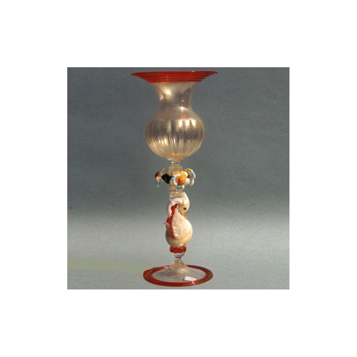 "Sfarzoso" vaso en cristal de Murano - ámbar
