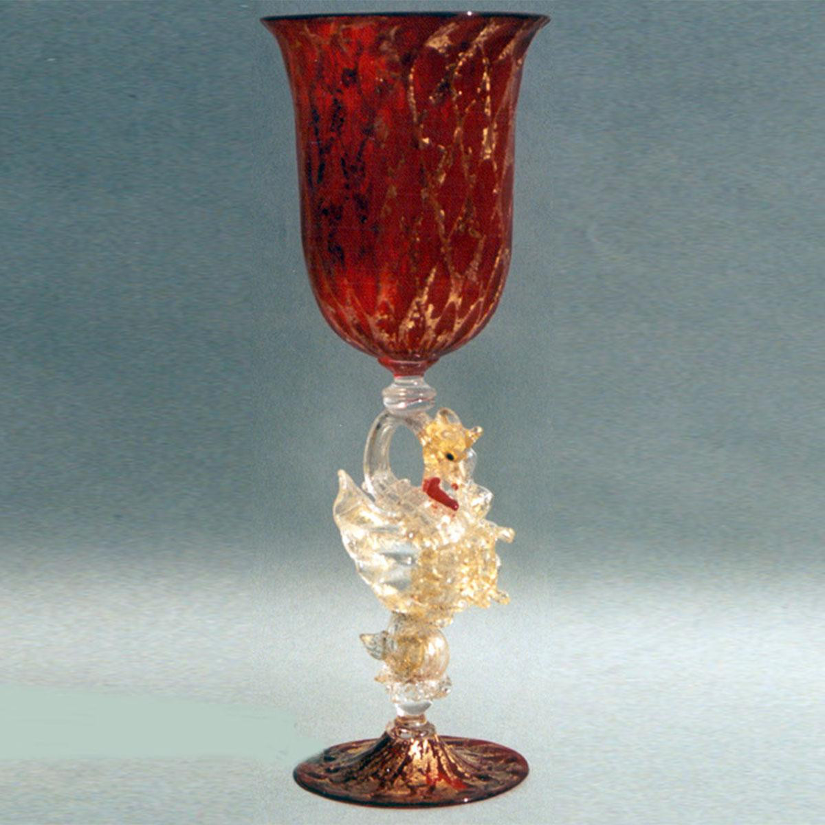 "Drago di Fuoco" Murano drinking glass - red