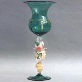 "Fiore" vaso en cristal de Murano - verde