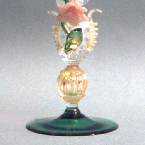 "Fiore" vaso en cristal de Murano - verde
