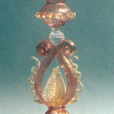 "Foglia d'Ambra" vaso en cristal de Murano - ámbar