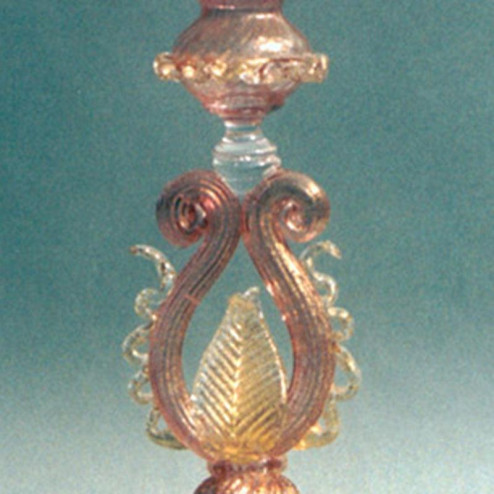 "Foglia d'Ambra" verre en cristal de Murano - ambre