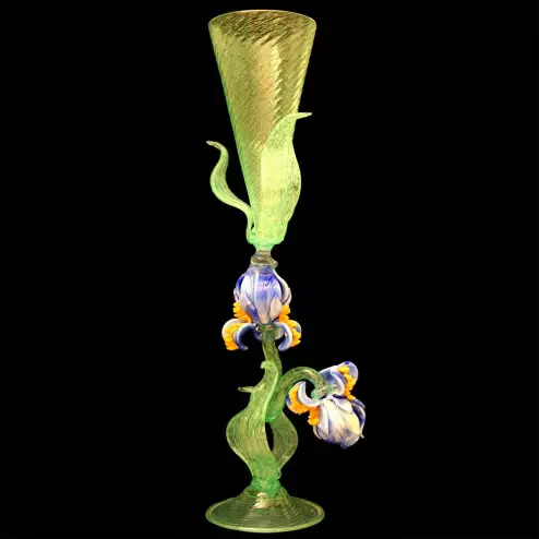 "Iris Blu" vaso en cristal de Murano