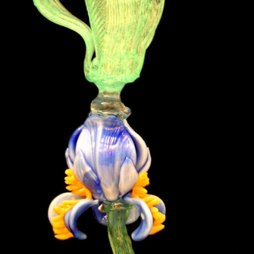 "Iris Blu" Murano drinking glass - green