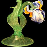 "Iris Blu" Murano Trinkglas - grün 