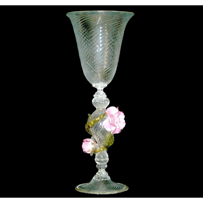 "Rose" Murano drinking glass - transparent