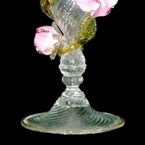 "Rose" verre en cristal de Murano - transparent