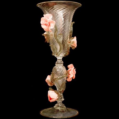 "Roseto" Murano Trinkglas - rosa