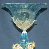 "Coppa del Re" Murano Trinkglas - blau
