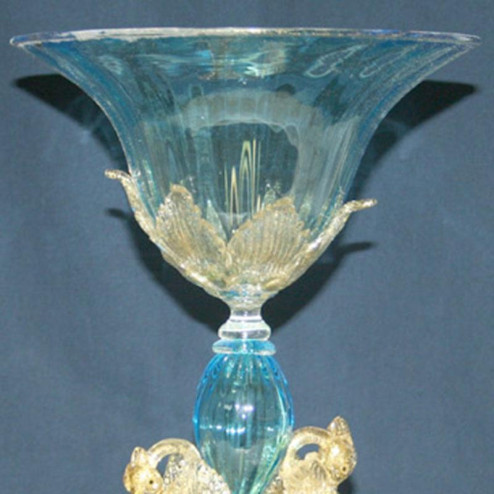 "Coppa del Re" vaso en cristal de Murano - azul
