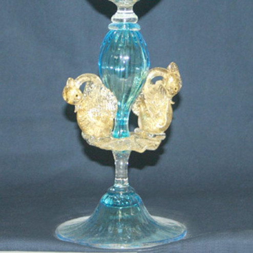 "Coppa del Re" Murano Trinkglas - blau