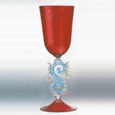 "Mordace" verre en cristal de Murano - rouge
