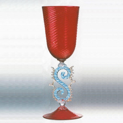 "Mordace" Murano drinking glass - red