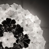 "Loto" lampara de techo de Murano - blanco y negro
