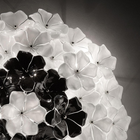 "Loto" Murano glass ceiling light - white and black