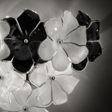 "Loto" applique en verre de Murano - blanc et noir