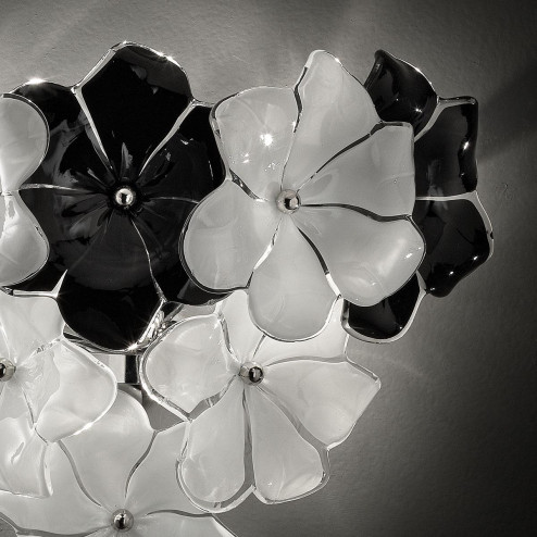 "Loto" Murano glas wandleuchte - weiß und schwarz