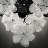 "Loto" applique en verre de Murano - blanc et noir