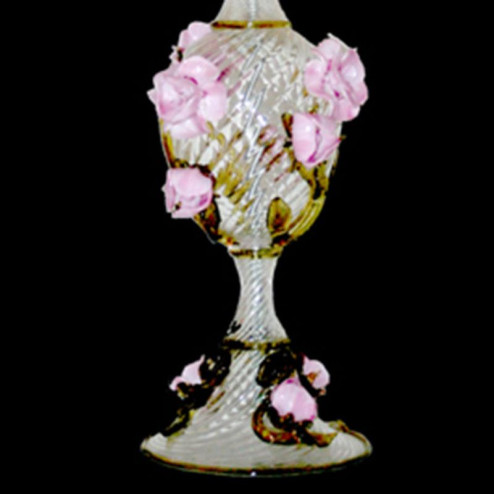 "Rose" lampe de table en verre de Murano - transparent