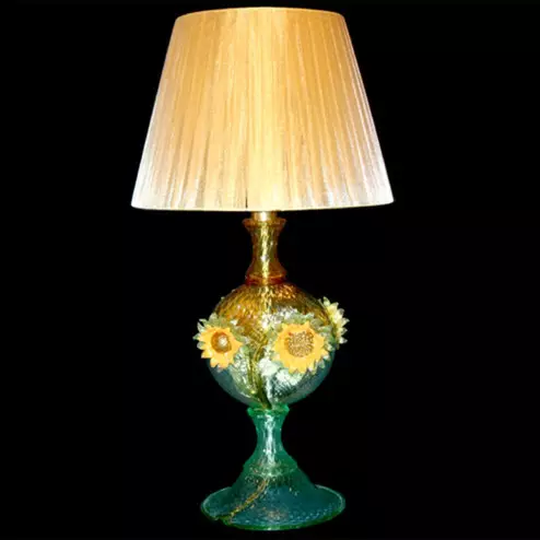 "Girasole" Murano glass table lamp - green