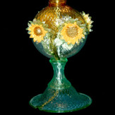 "Girasole" lampe de table en verre de Murano - vert