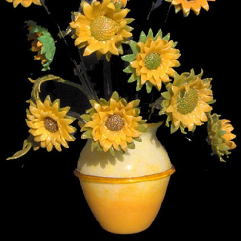 "Girasoli" Murano glass table lamp - sunflowers 