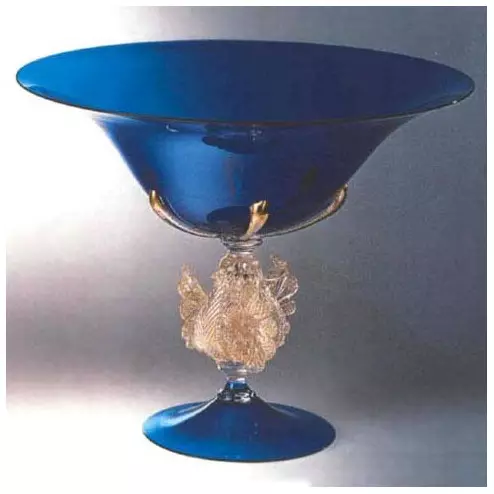 "Corneo" tazón de fruta de Murano - azul