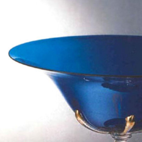 "Corneo" bol sur le pied en verre de Murano - bleu