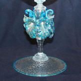 "Celestina" bol sur le pied en verre de Murano - bleu clair