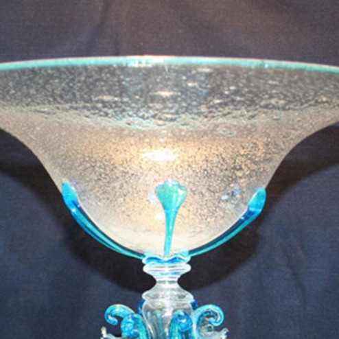 "Celestina" Murano glass fruitstand - light blue