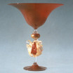 "Ornato" bol sur le pied en verre de Murano - rouge avec des détails en or