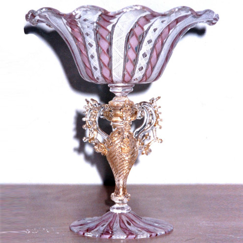 "Ringraziamento" bol sur le pied en verre de Murano - rose