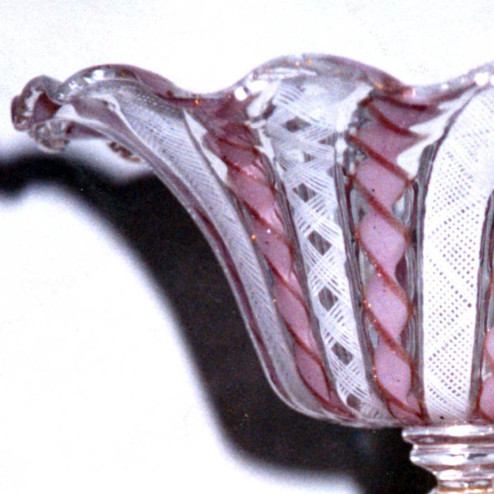 "Ringraziamento" bol sur le pied en verre de Murano - rose