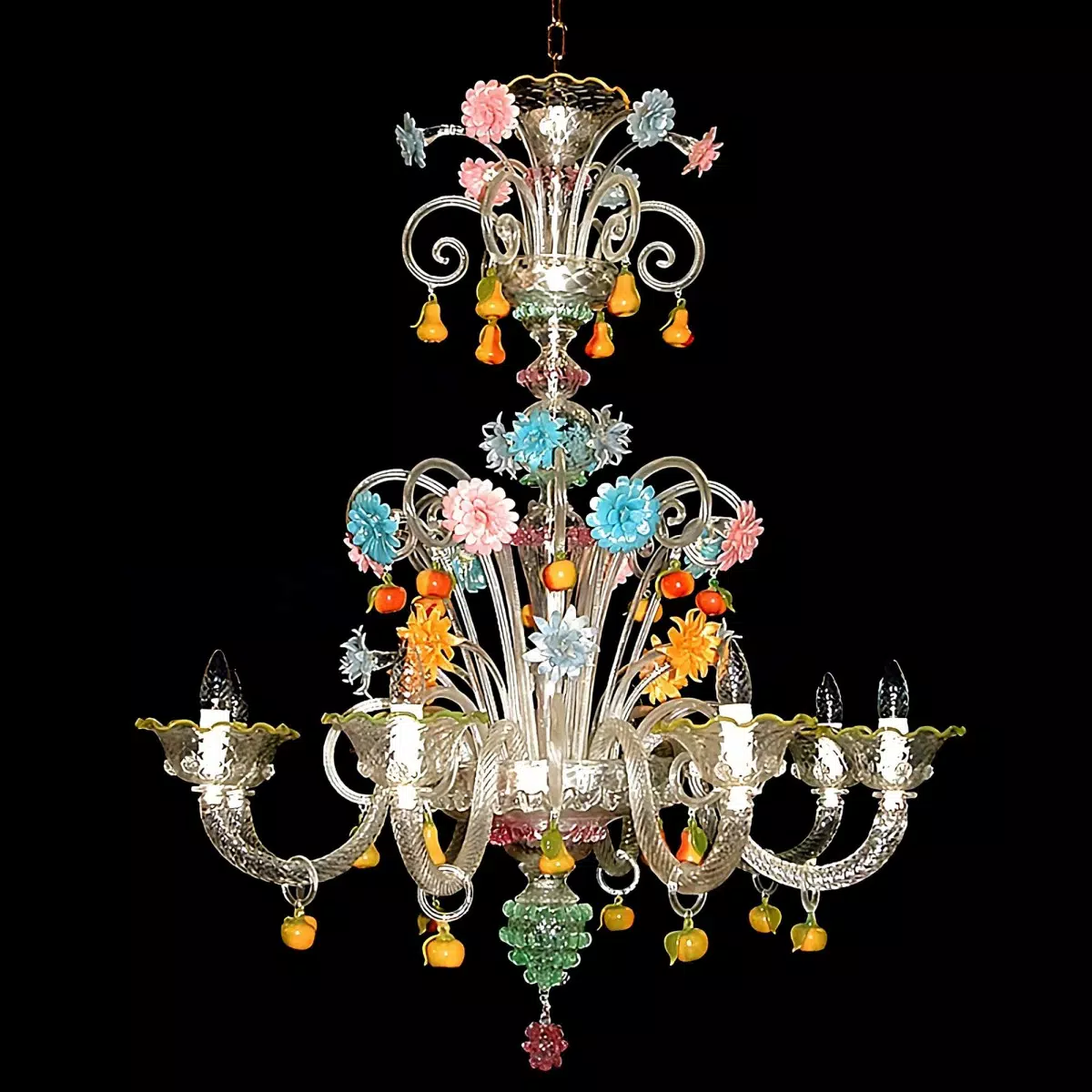 Tripudio 8 lights Murano glass chandelier