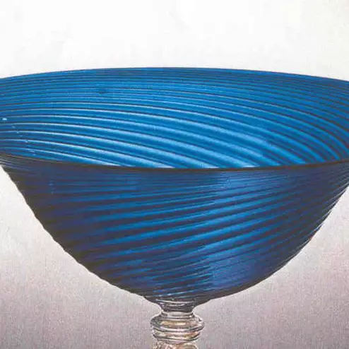 "Delfino" Murano glass fruitstand - blue