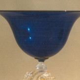 "Delfini" Murano glass fruitstand - blue