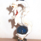 "Drago Bianco" bol sur le pied en verre de Murano - bleu