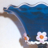 "Drago Bianco" tazón de fruta de Murano - azul