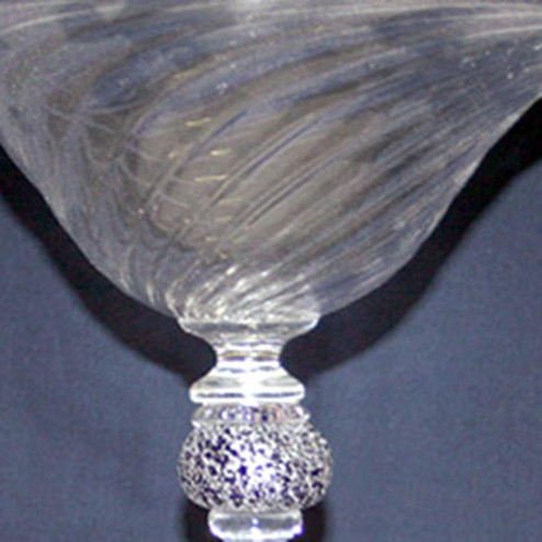 "Gelo" bol sur le pied en verre de Murano - transparent