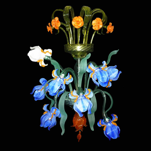 "Iris blu" applique murale de Murano