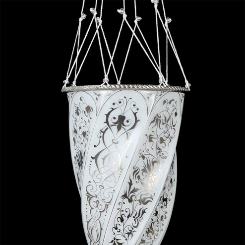 "Istanbul" Murano glas hangeleuchte - 1 flammig - weiß